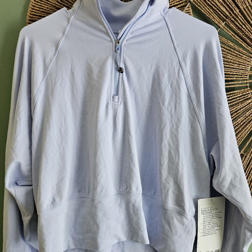 Lululemon Ready to Rulu Half-Zip Pullover Pastel Blue W3FUHS NWT - Picture 4 of 9